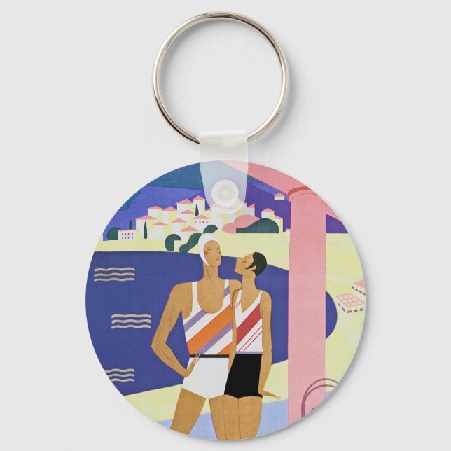 Vintag Monte Carlo Beach Schlüsselanhänger (Vorderseite)