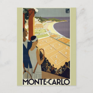 Vintag Monte Carlo Monaco Postkarte