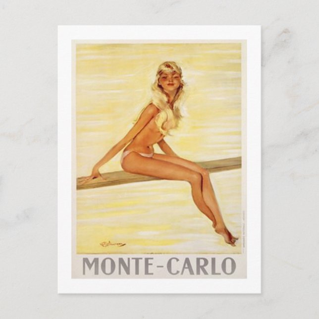 Vintag Monte Carlo, Monaco - Postkarte (Vorderseite)