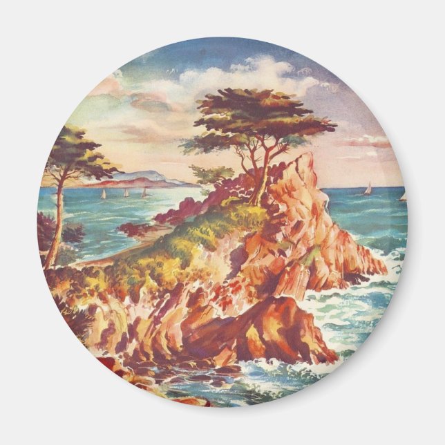 Vintag Monterey Coastline Californien Tourismus US Magnet (Vorne)