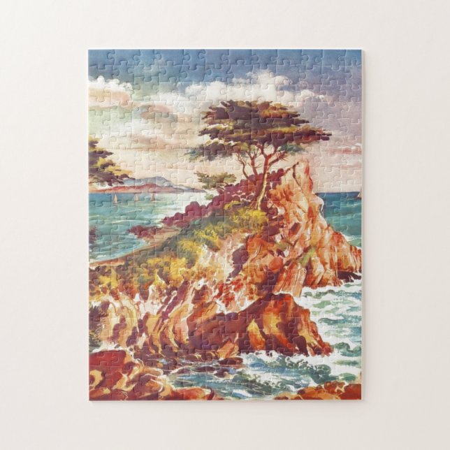 Vintag Monterey Coastline Californien Tourismus US Puzzle (Vertikal)