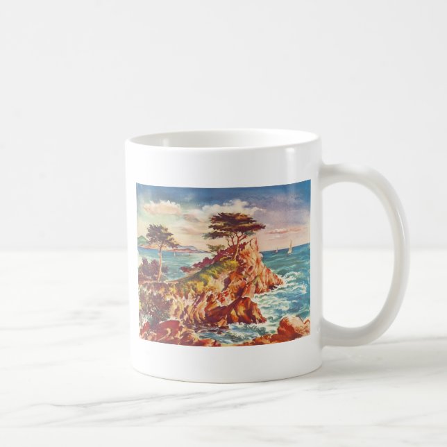 Vintag Monterey Coastline Californien Tourismus US Tasse (Rechts)
