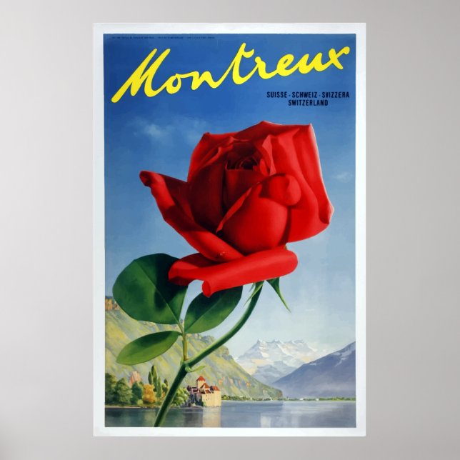 Vintag Montreux Schweiz Reisen Poster (Vorne)
