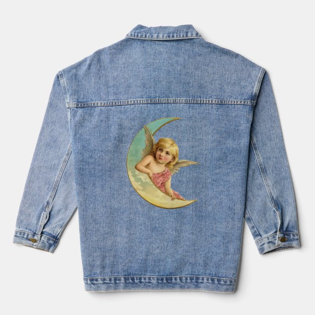 Vintag Moon Angel Jeansjacke (Rückseite)