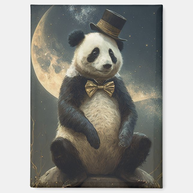 Vintag Moon Panda Bear Magnet (Vorderseite)