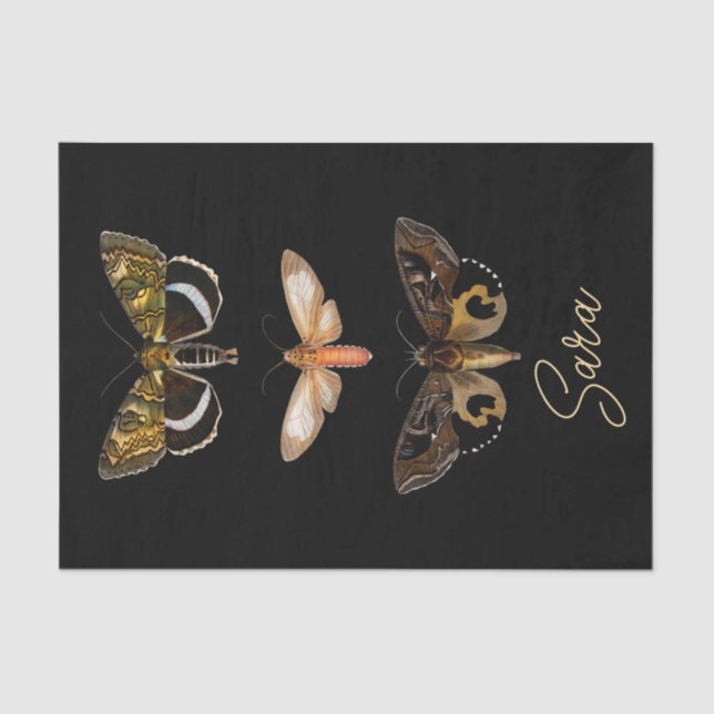 Vintag Moth Butterfly Personalisiert Seidenpapier (Vorderseite)