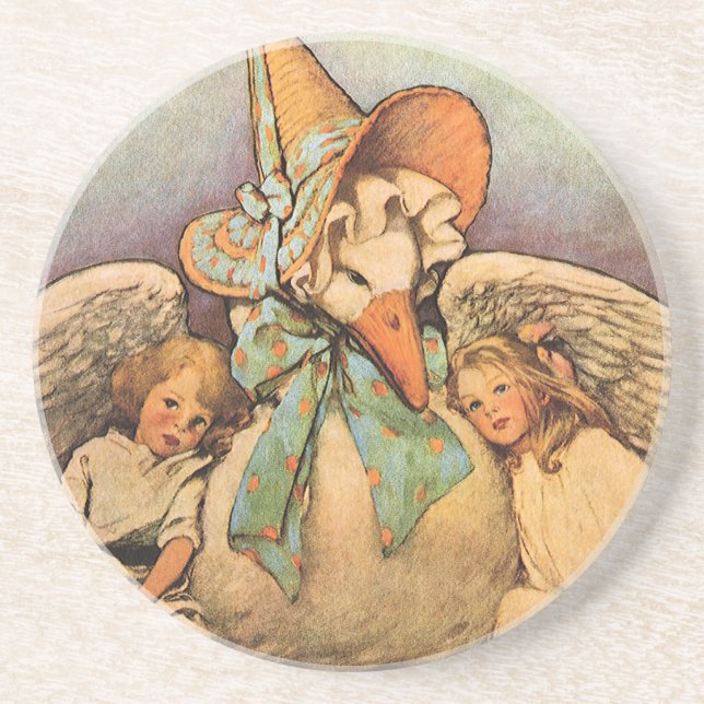 Vintag Mother Goose Children Jessie Willcox Smith Sandstein Untersetzer (Vorne)