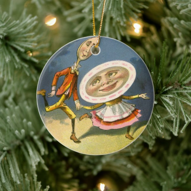 Vintag Mother Goose Kinderzimmer Rhyme Hey Diddle Keramikornament (Baum)