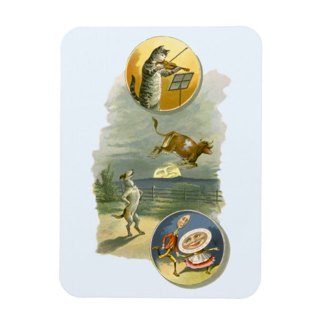 Vintag Mother Goose Kinderzimmer Rhyme Hey Diddle Magnet (Vertikal)