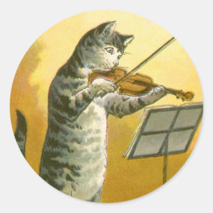 Vintag Mother Goose Kinderzimmer Rhyme Hey Diddle Runder Aufkleber