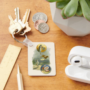 Vintag Mother Goose Kinderzimmer Rhyme Hey Diddle Schlüsselanhänger