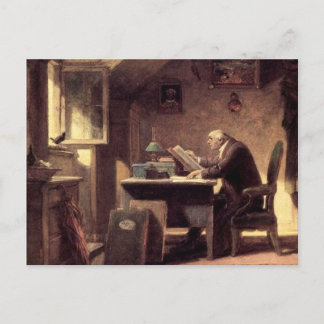 Vintag-motiv - Ein Besucher - Spitzweg Postkarte