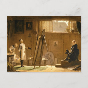 Vintag Motive - Portrait Painter - Spitzweg Postkarte