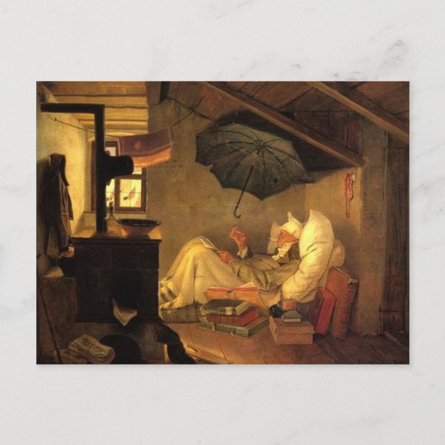 Vintag motivierter Poet Postkarte (Vorderseite)