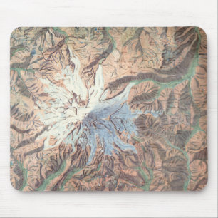 Vintag Mount Rainier Topographische Karte Washingt Mousepad