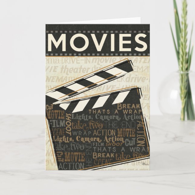 Vintag Movie Clapper Karte (Vorderseite)