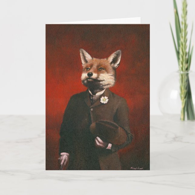 Vintag Mr Fox Greetings Card Karte (Vorderseite)