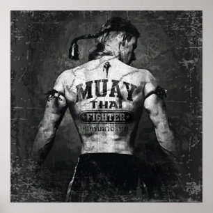 Vintag Muay Thai Fighter Poster