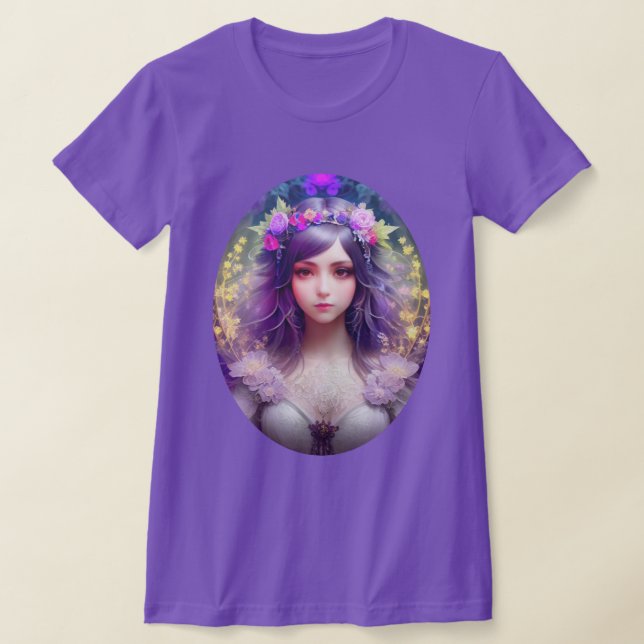 Vintag Mucha Style Schönes Frauenportrait T-Shirt (Ablage )