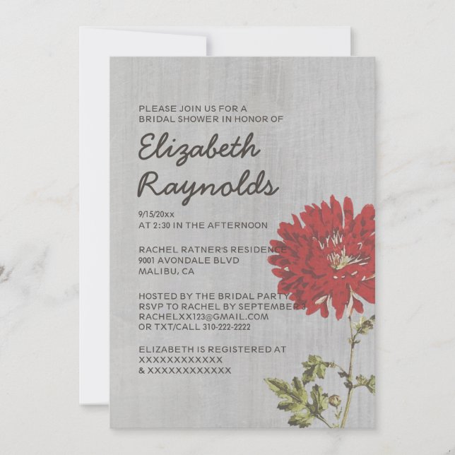 Vintag Mums Bridal Dusche Einladungen (Vorderseite)