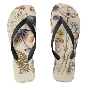 Vintag Mushroom Naturalist Flip Flops