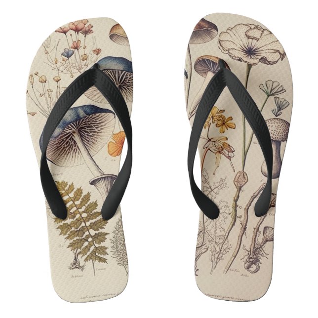 Vintag Mushroom Naturalist Flip Flops (Fußbett)