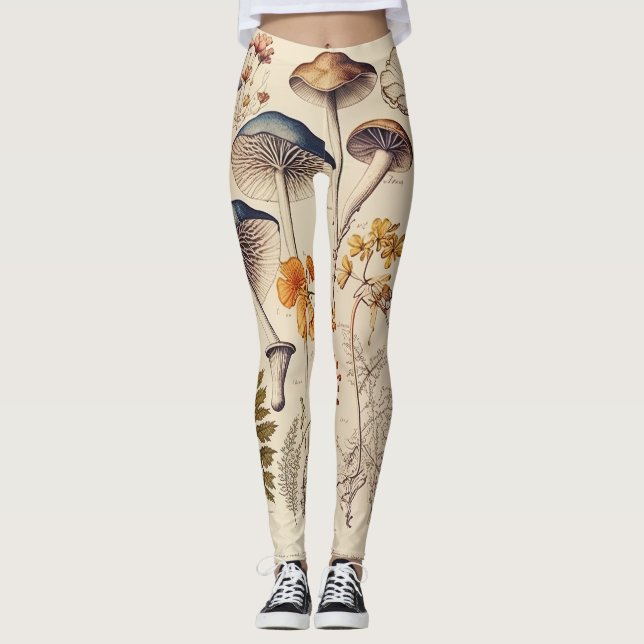 Vintag Mushroom Naturalist Leggings (Vorderseite)