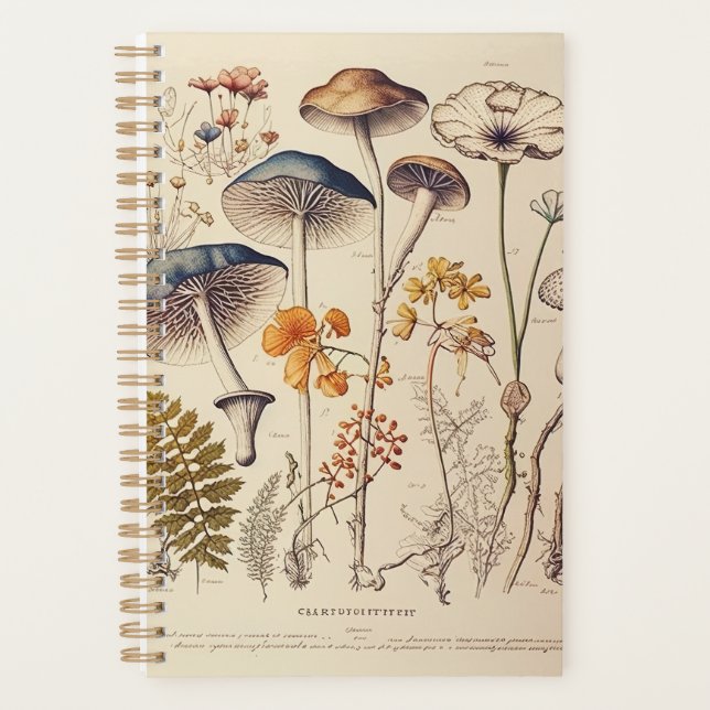 Vintag Mushroom Naturalist Planer (Vorderseite)