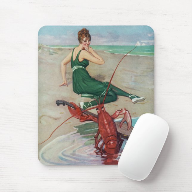 Vintag Music Art Lobster Banjo Gitarre spielen Mousepad (Mit Mouse)