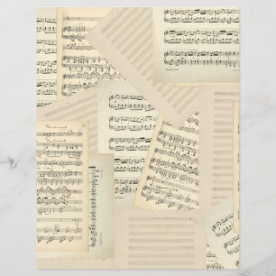 Vintag Music Decoupage Collage Scrapbook