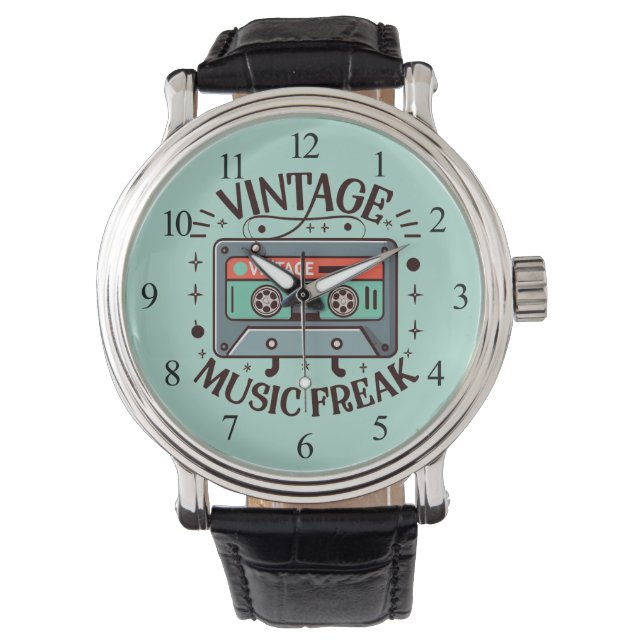 Vintag Music Freak Armbanduhr (Vorderseite)