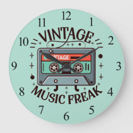 Vintag Music Freak Große Wanduhr