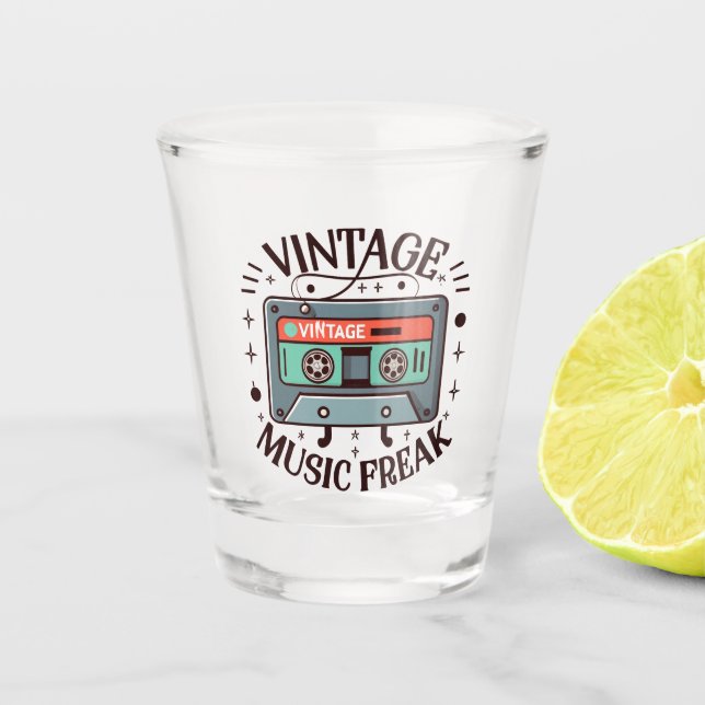 Vintag Music Freak Schnapsglas (Vorderseite)