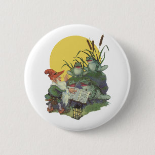 Vintag Music Magazine Cover Art, Etude Frog Choir Button