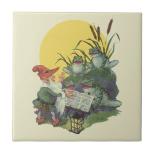 Vintag Music Magazine Cover Art, Etude Frog Choir Fliese