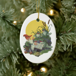 Vintag Music Magazine Cover Art, Etude Frog Choir Keramikornament