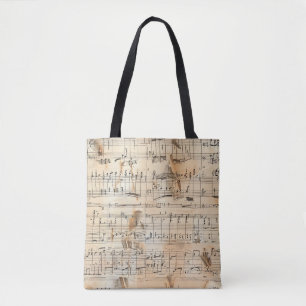 Vintag Music Notation Tote Bag - Stilvolles Design
