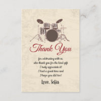 Vintag, Musik, Drum-Set, danke Karte