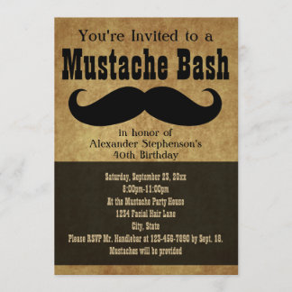 Vintag Mustache Bash Einladung