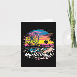 Vintag Myrtle Beach South Carolina Sunset Skyline Karte