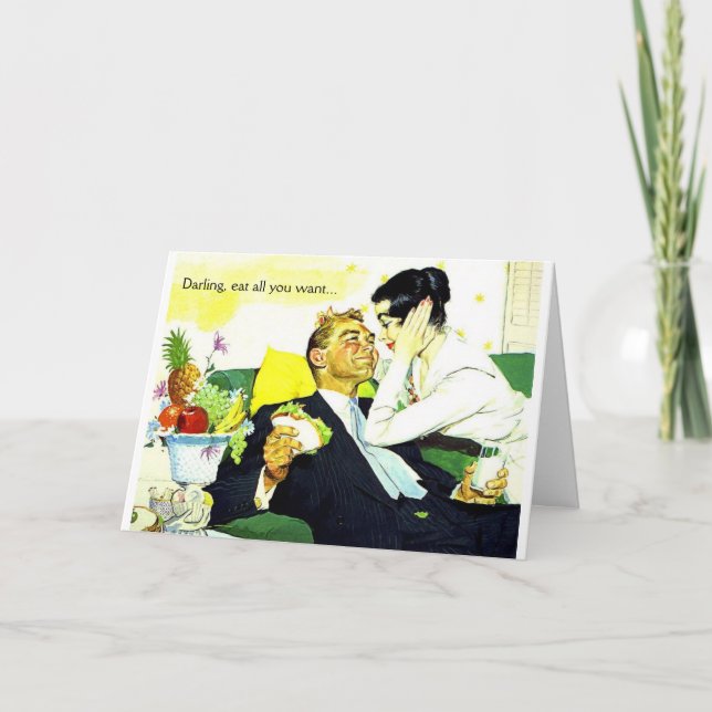 Vintag - nächtliches Farben im Bett, Karte (Vorderseite)