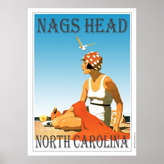 Vintag Nags Head North Carolina Beach Poster (Vorne)