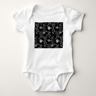 Vintag: nahtloser Einladungshintergrund. Baby Strampler