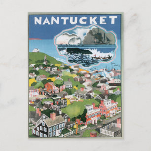 Vintag Nantucket Massachusetts Postkarte