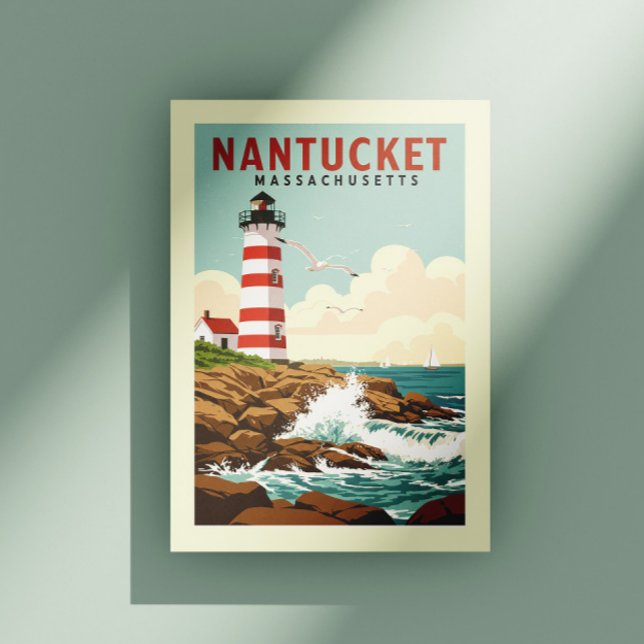 Vintag Nantucket Massachusetts Postkarte (Von Creator hochgeladen)