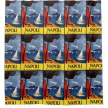 Vintag Napoli Neapel Italien Reiseduschvorhang