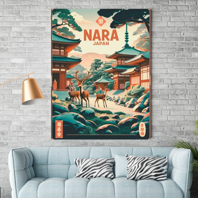 Vintag Nara, Japan - Retro Travel Poster (Von Creator hochgeladen)
