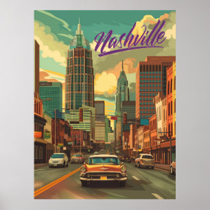 Vintag Nashville Travel Poster
