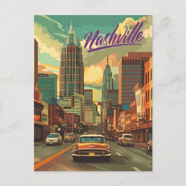 Vintag Nashville Travel Postkarte (Vorderseite)