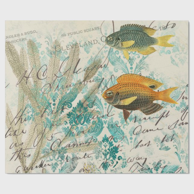 Vintag Nautic Geschenkpapier (Flach)